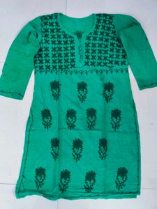 Green Embroidered Kurti