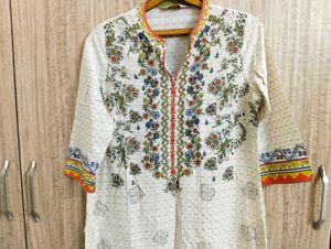 BIBA Floral Printed Cotton Kurta 🧡🧡