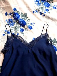 Y2k Navy Lace Cami Top .
