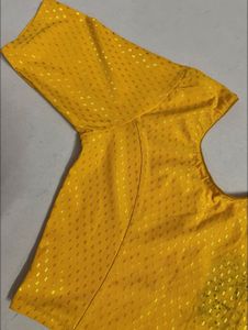 Yellow Readymade Saree Blouse