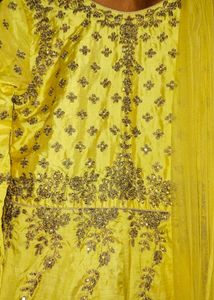 Haldi Ceremony Look Yellow Gown With Net Dupatta
