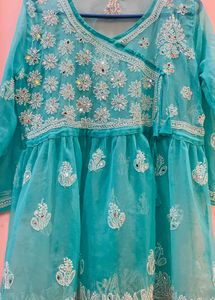 Teal Embroidered Dress