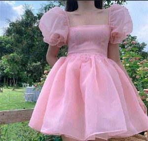baby Pink kawaii organza Sleeve Midi dress 💕