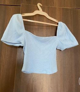 H&M Pastel Blue Crop Top