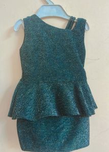 Sparkly Green Dress &amp; Shrug Set