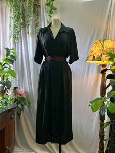 rareism black shirt dress with belt