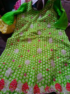 Green Embroidered Kurta