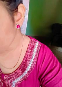 Oval Shaped Oxidised Earrings Studs