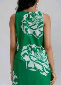 Green Floral Sleeveless Dress
