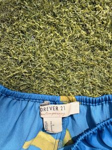 Chic Blue Floral Off-Shoulder Dress