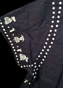Navy Blue Embroidery Top Tunic