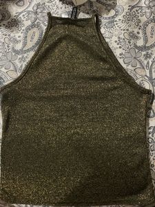H&amp;M Gold Halter Top