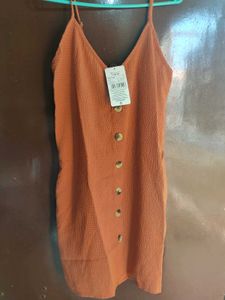 Button-Down Sun Dress With Two Pockets