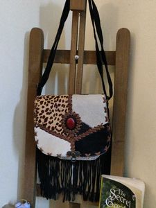 patchwork leather sling