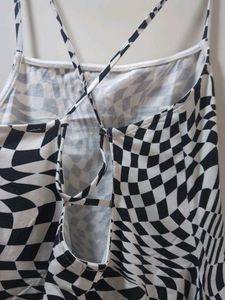 Checkered Mini backless Dress