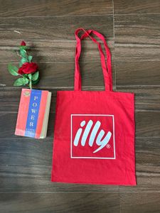 Red 'Live Happilly' Tote Bag
