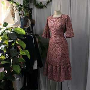 Floral Pink Midi Dress
