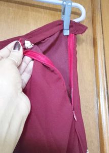 Fancy Maroon Ready to Wear Saree With Blouse