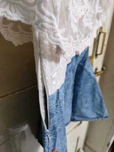 Beautiful White Blue Short 👗 Dress