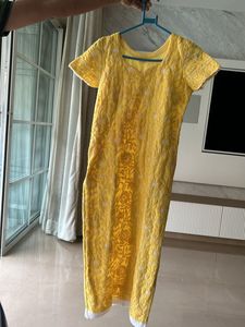 Reduced  price Yellow Chickenkari Kurta
