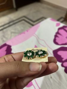 Green Stud Earrings