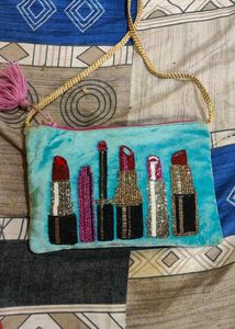Lipstick Beaded Crossbody