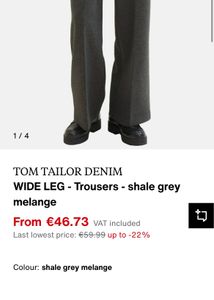 Tom Tailor Old Money Gray Wide Leg Trousers