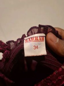 Burgundy Sequin Top &amp; Palazzo Pant Set