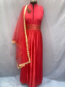 Coral Dress with Sequins