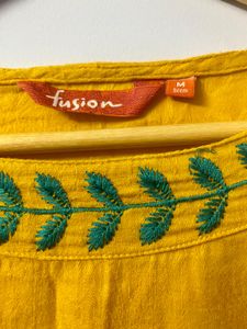 Stylish Mustard yellow A-line Top