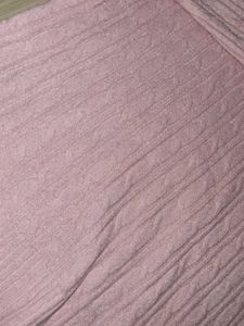 Pink Cable Knit Pullover Sweater