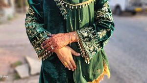 Bottle Green Pakistani Dress Back Said Plen Hee