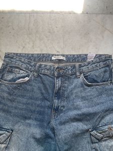 Blue Denim Cargo Pants