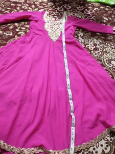 Pink Anarkali With Dupatta
