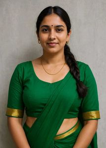 Green Saree with Gold Border