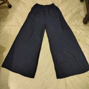 Navy Blue Rayon Plazo