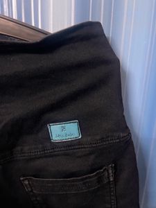 Black Buttoned Denim Shorts