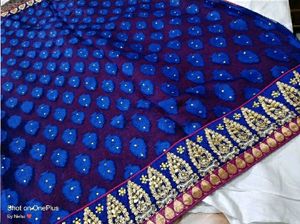 Beautiful Heavy Lehenga Style Sare Contrast Blouse