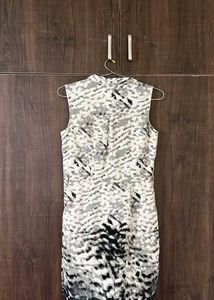 Black And White Printed Sheath Dress