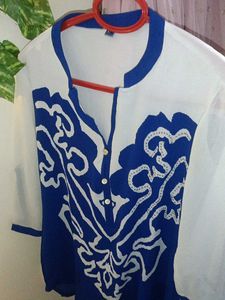 Stylish Blue &amp; White top