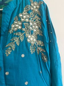 Teal Mirror Embellished Dress