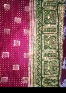 Jaipuri Art  Embroidery Design Saree