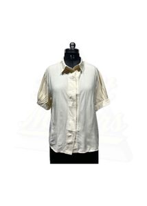 Elegant White Shirt with Tie Detail