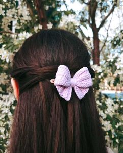 Crochet Bow Hair Clip