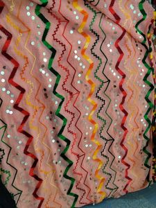 Embroidered Peach Dupatta