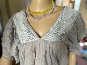 Silver Neck Pattern Top