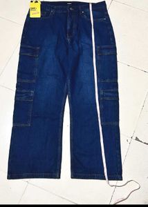 Denim Cargo Jeans