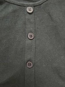 Black Button-Down Long Sleeve Top