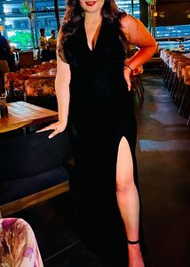 Custom Made Elegant Black Maxi Dress