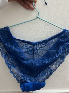 Blue Lace Bra And Panty Both